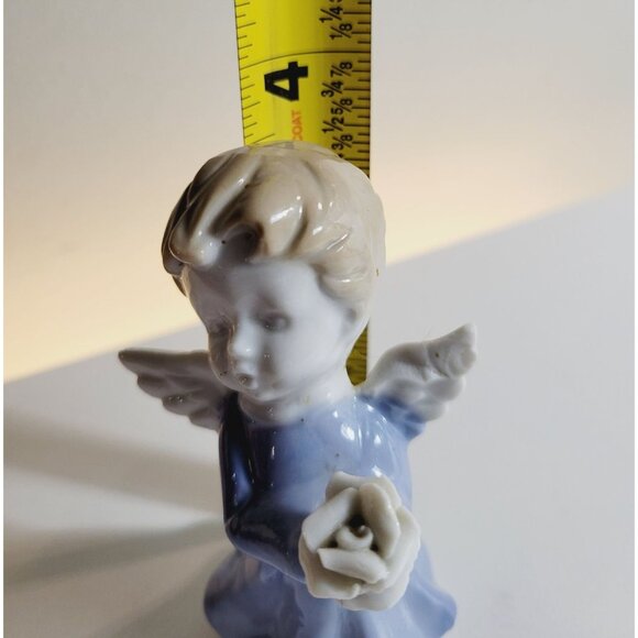 Christmas Angel Boy and Rose Sanmyro Japan Figurine with Original Label 1960s - Picture 9 of 9